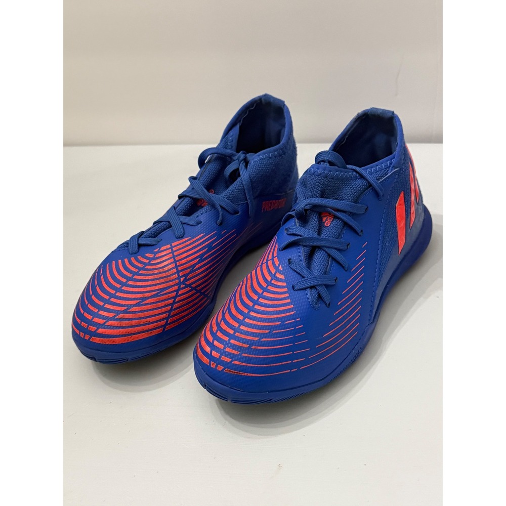 Adidas Predator Indoor Soccer Shoes Blue Orange Youth Sz 2.5